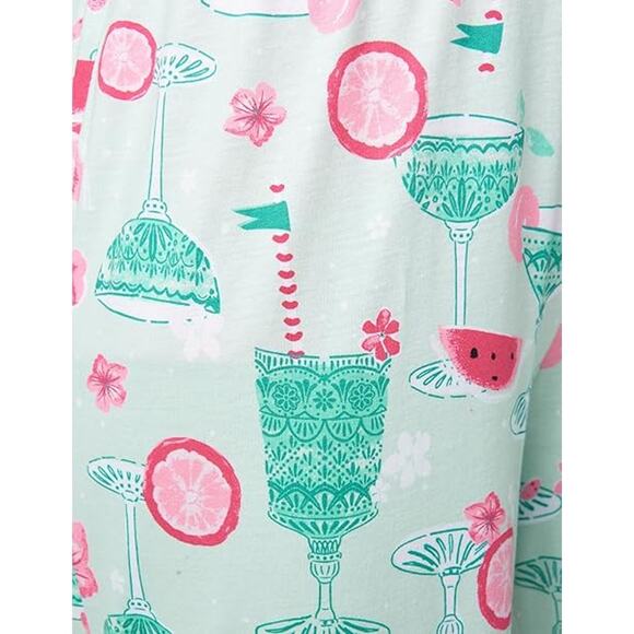 HUE Womens Medium Tipsy in Tucket Short Sleeve Shirt Capri Pants 2 Piece Pajamas - Picture 6 of 6